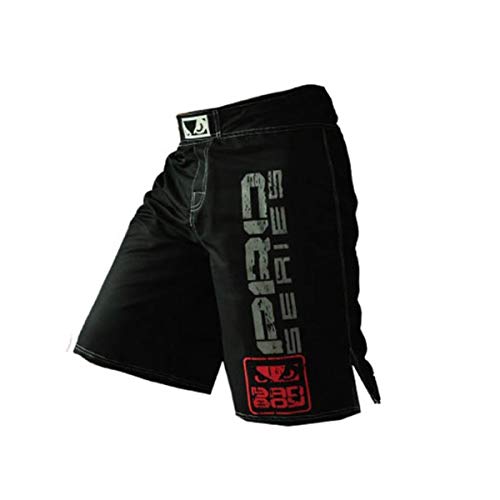 LGQ Pantalones Cortos de Boxeo Muay Thai para Hombres Pantalones Cortos de Kickboxing de Lucha Transpirables BJJ Sanda Short para Boxeo tailandés, Kickboxing, MMA,Style1,XL