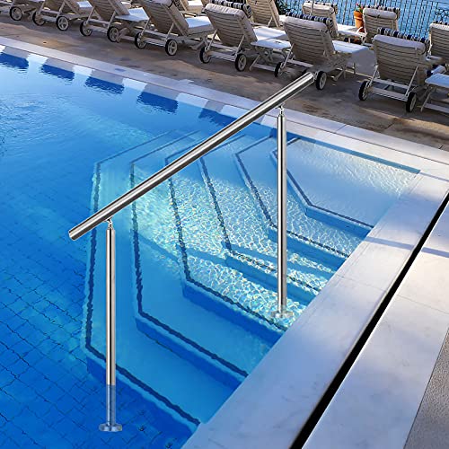 LHL-DD Barandillas para Piscinas: Juego de barandillas de Acero Inoxidable para 0-4 escalones Barandillas Exteriores de ángulo Ajustable Fácil instalación