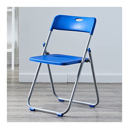 Lhl Silla de Evento de Metal, Silla Plegable plástica Individual, Silla ergonómica Colorida, Dormitorio Interior, Silla de Comedor de Cocina Aula, Chicas Amortiguar (Color : Blue, tamaño : 30in)