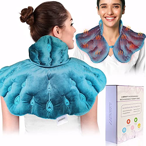 LIBRNTY Cervicales termico,Almohadilla de calentamiento para cuello y hombros,almohada para el cuello calentable apta para microondas para aliviar el dolor,Alivio de Dolores Muscular