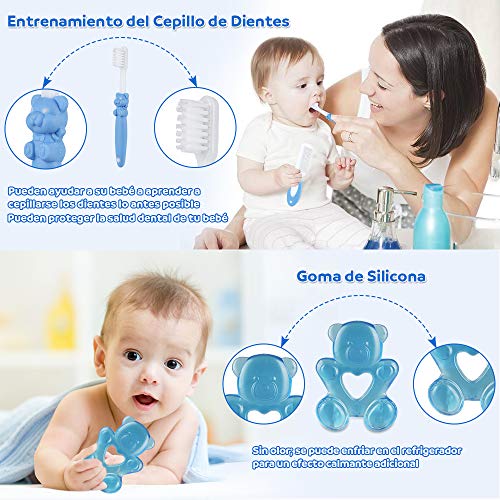 Lictin Set para Cuidado del Bebé-10 Piezas Kit de Aseo para Bebés conTermómetro,Peine, Cepillo de Dientes, Limpiador de Nariz, Adecuados para Viajar, Uso Diario