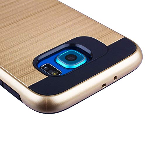 Lilware Rounded Armor Funda para Samsung Galaxy S6 SM-G920. Robusta Plástico Duro Doble Capa Protectora Funda. Negro/Dorado Color