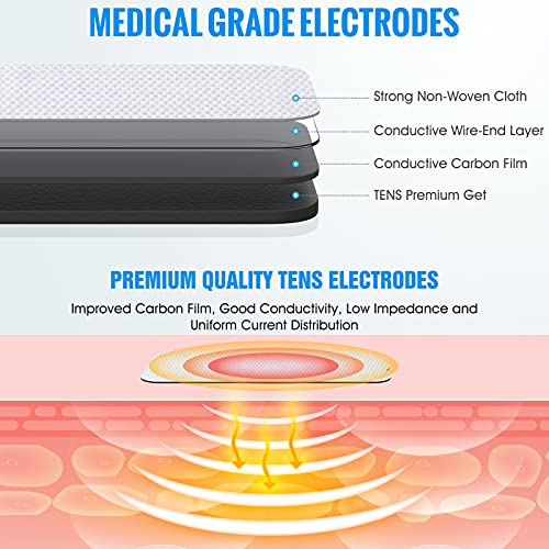LiteTour 10 Piezas Electrodos para TENS Parches Electroestimulador 3.5 TENS Electrodos Masaje Gel Conductor Electrodos Parches para Electroestimuladores Electrodos Gelificados