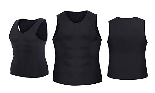 Litthing Chaleco Deportivo para Hombres Faja Sauna Camiseta Térmica Compresión Muscular Vest para Sudoración Gimnasio con Cremallera