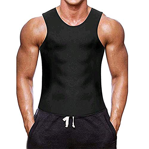 Litthing Chaleco Deportivo para Hombres Faja Sauna Camiseta Térmica Compresión Muscular Vest para Sudoración Gimnasio con Cremallera