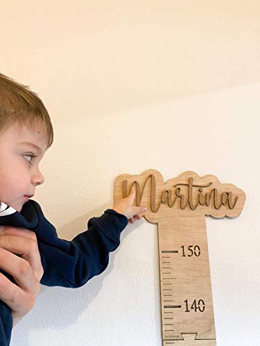 Little_Dreams_ Tabla de Crecimiento Infantil Madera NOMBRE PERSONALIZABLE, HASTA 2 NOMBRESRegla para Gráfica de Altura Colgar en la Pared regla para niños y niñas Guardería