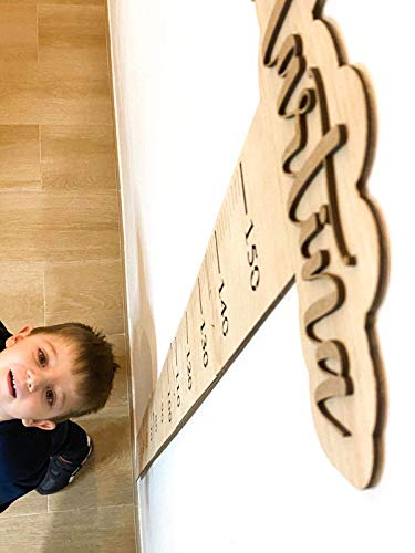 Little_Dreams_ Tabla de Crecimiento Infantil Madera NOMBRE PERSONALIZABLE, HASTA 2 NOMBRESRegla para Gráfica de Altura Colgar en la Pared regla para niños y niñas Guardería