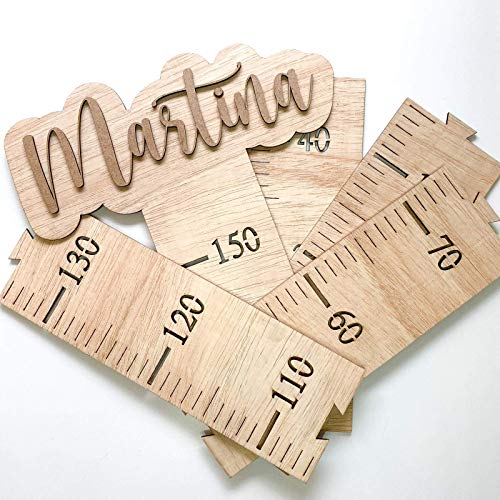 Little_Dreams_ Tabla de Crecimiento Infantil Madera NOMBRE PERSONALIZABLE, HASTA 2 NOMBRESRegla para Gráfica de Altura Colgar en la Pared regla para niños y niñas Guardería