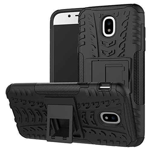 LiuShan Galaxy J5 2017 Funda, Heavy Duty Silicona Híbrida Rugged Armor Soporte Cáscara de Cubierta Protectora de Doble Capa Caso para Samsung Galaxy J5 2017 (5,2 Pulgadas SM-J530F) Smartphone,Negro