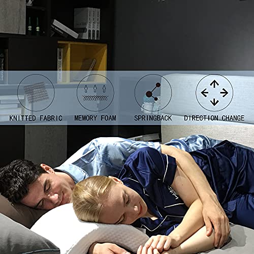 LOCYOP Almohada para brazos para parejas, almohada ergonómica para el cuello, almohadas para abrazar, almohadas para parejas, espuma viscoelástica de arco de rebote lento para dormir y viajar