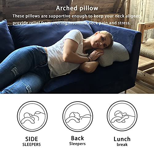 LOCYOP Almohada para brazos para parejas, almohada ergonómica para el cuello, almohadas para abrazar, almohadas para parejas, espuma viscoelástica de arco de rebote lento para dormir y viajar