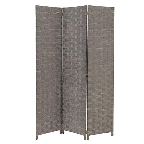 LOLAhome Biombo de Madera Plegable Moderno (Gris)