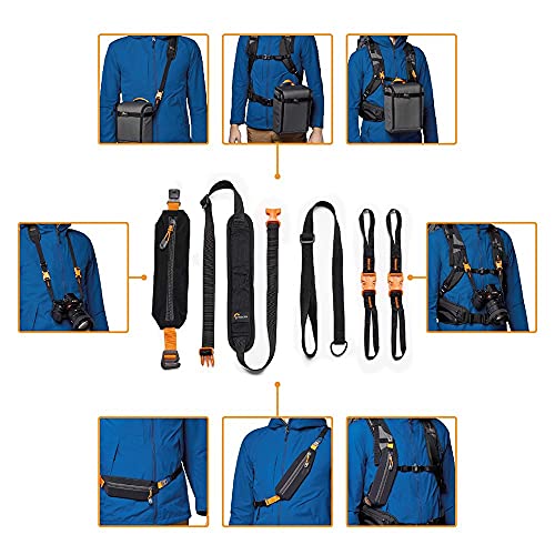 Lowepro PhotoSport BP 24L AW III, Mochila Tactica para Cámara Sin Espejo, Acceso Lateral, Inserto de Cámara Extraíble, Sistema de Correa para Accesorio, Compatible con Sony α7, Azul y Negro