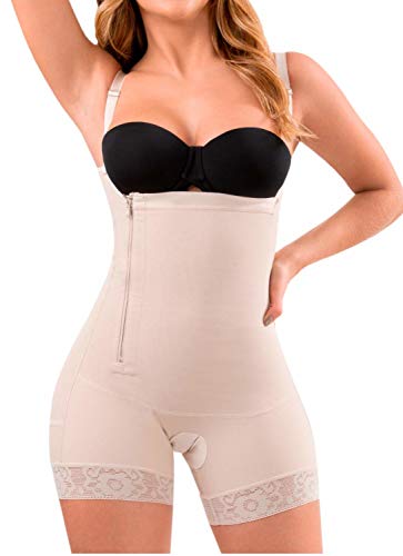 LT.ROSE 21111 Fajas Colombianas Postparto Cesarea Reductora y Moldeadora Control de Abdomen para Mujer Beige M