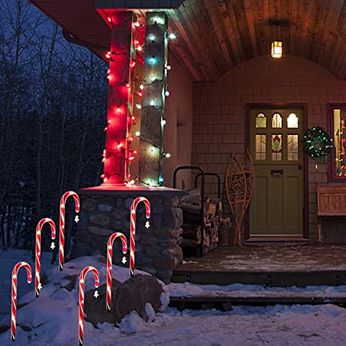 Luces De Bastón De Caramelo De Navidad, Luces De Decoración Navideña Al Aire Libre, Luz Solar para Césped, para Jardín De Patio, Pasarela De Vacaciones Navideñas, 8 Piezas