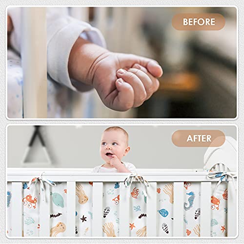 Luchild Protector de Cuna, Parachoques, Protector Cuna Chichonera para Proteger Bebe y Decorar la Cuna - 180cm