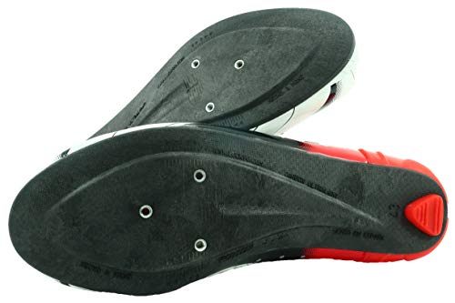 LUCK Zapatillas de Ciclismo EVO, para Carretera, con Suela de Carbono,Muy rigida y Ligera y Triple Tira de Velcro. (46 EU)