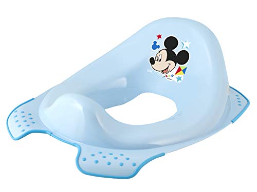 LULABI MICKEY MOUSE SIMPLY Adaptador inodoro, asiento para niños, recambio orinal Disney, asiento infantil ergonómico con respaldo, antideslizante, anatómico, fácil de limpiar 30 x 30 x 14 cm, Azul