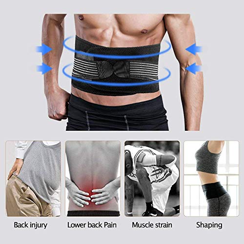 Lumbar para la Espalda, Soporte Lumbar para Aliviar el Dolor y Lesiones, Cinturon Lumbar Prevenir Daños, Faja Lumbar para la Espalda para Hombres/Mujer con Tirantes (Medium)