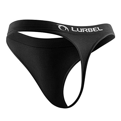 Lurbel Oxigeno Thong, Ropa Interior Deportiva Mujer, Tanga Deportivo, Braguita Femenina Deportiva, Braguita Transpirable y Antibacteriana. (Negro, Grande - L)