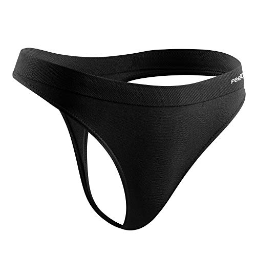 Lurbel Oxigeno Thong, Ropa Interior Deportiva Mujer, Tanga Deportivo, Braguita Femenina Deportiva, Braguita Transpirable y Antibacteriana. (Negro, Grande - L)