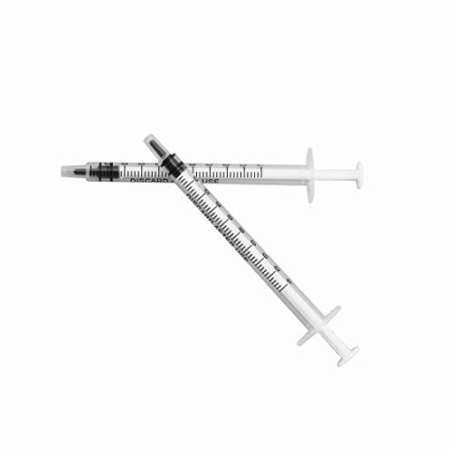 LUTER 12 Piezas 1ml Jeringas de Plástico, Jeringa de Plástico Sin Aguja con Medición para Experimentos Científicos, Dispensación, Medición de Líquidos, Alimentación de Mascotas (Blanco)