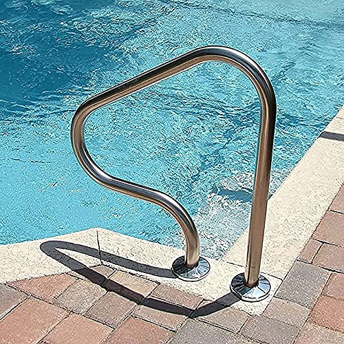 LWG Barandilla para Piscina de Acero Inoxidable 304, agarraderas de Seguridad para Entrada de Piscina enterrada Barandillas para SPA f¨¢ciles de Montar |?Pasamanos de Escalera de Piscina (1PCS)