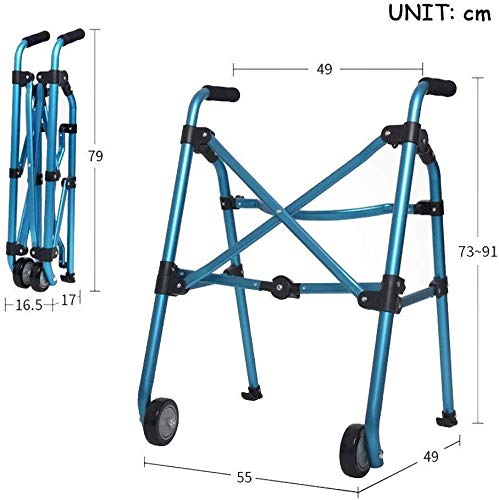 LXDDJZXQ Andador para Ancianos Walker, Aleación de Aluminio Plegable de 2 Ruedas Andador Andador con pasamanos for Personas inválidas Ancianos acompañados Walker Walker Estándar