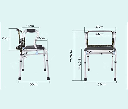 LXDDJZXQ Andador para Ancianos Walker, Andador Anciano con Sentado Discapacitado Plegable Aleación De Aluminio Booster Bastón de 4 Patas, Rueda Multifuncional