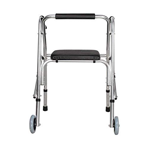 LXDDJZXQ Andador para Ancianos Walker, Caminador médico de conducción Ajustable, Plegable y liviano, Anciano discapacitado Booster Walker, Andador Auxiliar con Bastidor de Cuatro Patas de Ruedas