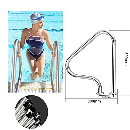 LXX Pasamanos De Escalera para Piscinas, Barandilla de Acero Inoxidable para Piscina con Base De Montaje Rápido, Agarraderas de Seguridad para Piscina de Jardín en el Patio Trasero