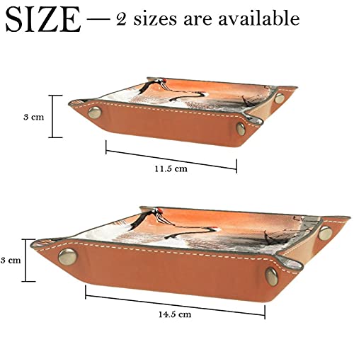 LXYDD Caja de Almacenamiento Multiusos con Bandeja Valet de Cuero Organizador de bandejas Se Utiliza para almacenar pequeños Accesorios,grua