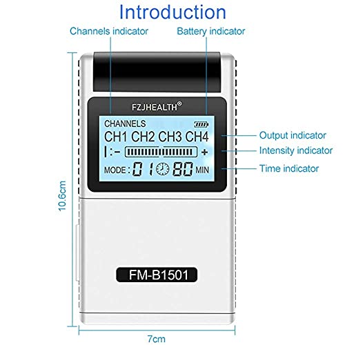 LYHD Profesional TENS EMS 4 Canales Pantalla Digital Estimulador Muscular Masajeador Corporal Meridiano Máquina de Fisioterapia Electroestimulador Muscular de Relajación