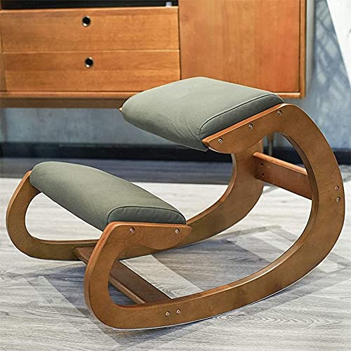 LYMHGHJ Silla ergonómica para arrodillarse Taburete para arrodillarse Mecedora, Silla de Oficina con Asiento Acolchado y Rodilleras Silla de Escritorio para corrección de Postura Taburete para compu