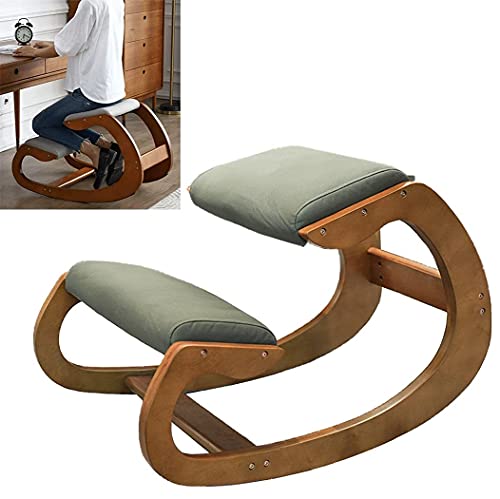 LYMHGHJ Silla ergonómica para arrodillarse Taburete para arrodillarse Mecedora, Silla de Oficina con Asiento Acolchado y Rodilleras Silla de Escritorio para corrección de Postura Taburete para compu