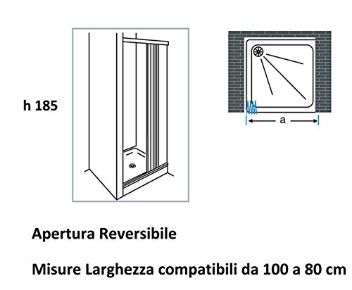 Mampara de ducha plegable con fuelle, BXF121001