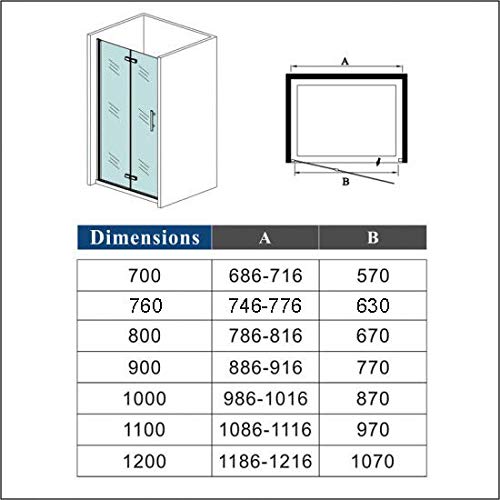 Mamparas de Ducha Puerta Plegable Cristal 6mm Antical 76x185cm