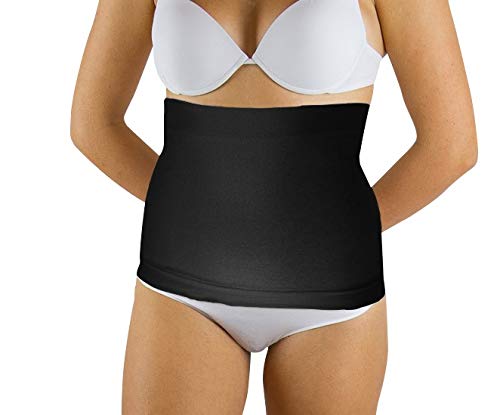 MANIFATTURA BERNINA Sana 5511027 (Talla 1 Negro) - Cinturón modelante en algodón Faja Lumbar elástica modeladora y de contención Alto 27 cm