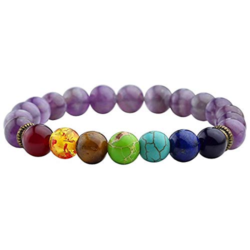 Mano Pulseras Brazalete Joyería Mujer Hombres Mujeres 7 Chakra Mano Pulseras Brazaletes Colores Mezclados Cristales Cura