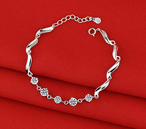 Mano Pulseras Brazalete Joyería Mujer Moda 925 Pulsera De Plata Esterlina Cubic Zirconia Pulseras De Cristal De Lujo Par