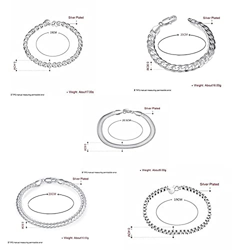 Mano Pulseras Brazalete Joyería Mujer Pulsera De Color Plateado Hombres Mujeres Pulsera De Cadena De Diseño Elegante Par