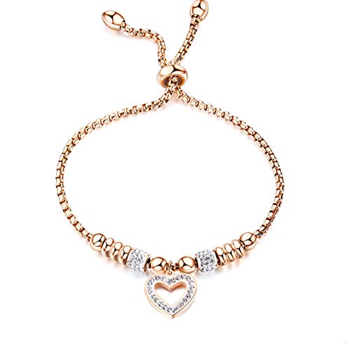 Mano Pulseras Brazalete Joyería Mujer Pulseras con Dijes De Corazón Crytal De Mosaico De Acero Inoxidable De Titanio Par