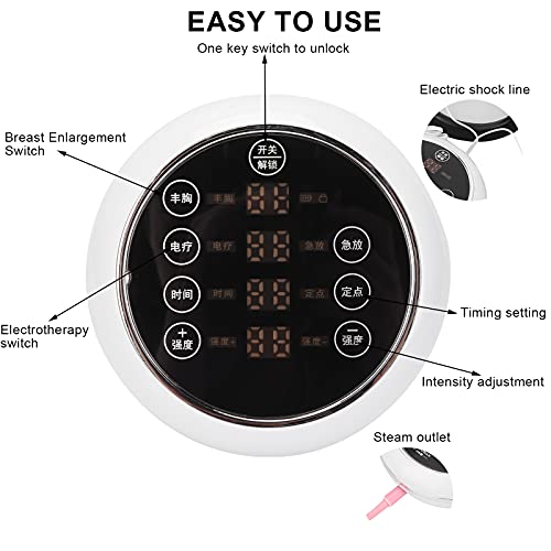 Máquina de masaje de senos eléctrica, masajeador de senos de electroterapia de plástico, dispositivo de masaje de senos con diseño de 10 modos de electroterapia (4 tamaños opcionales)(Copa D)