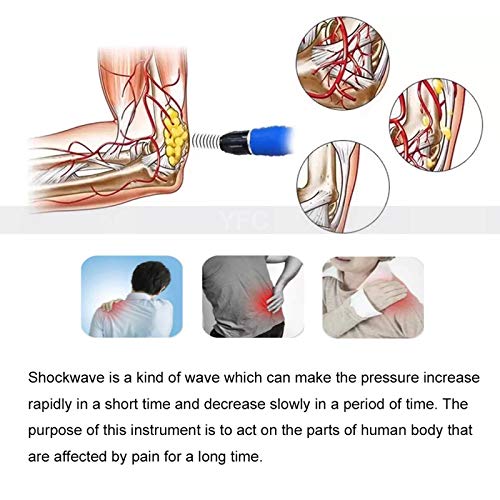 Máquina de Terapia de Ondas de Choque, masajeador de Alivio del Dolor, con 7 Cabezales De Masaje, Masajeador Muscular Corporal para el Alivio del Dolor crónico