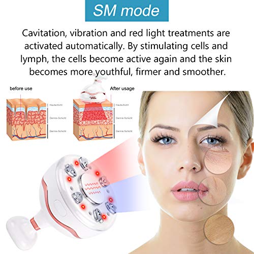 Máquina Reductora De Grasa, EMS Eliminar La Celulitis MáQuina De Ultrasonido Con Pantalla HD, Frecuencia De Radio Modelador De Cuerpo UltrasóNico Con Terapia De Luz