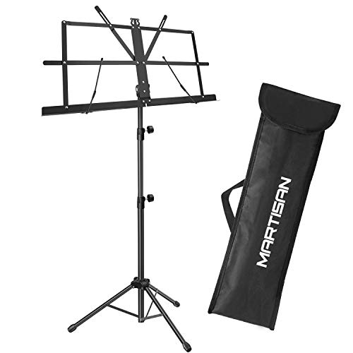 MARTISAN Atril para Partitura Plegable Portátil Musica Metalico Soporte de Ajustables con Bolsa de Transporte