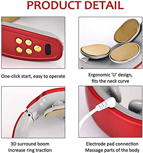 Masajeador Cervical, Masajeador Electromagnético, Masajeador de Cuello Inalámbrico Inteligente, Masajeador de Cuello Multifunción de con Función de Calefacción, Aliviar Rápidamente el Dolor Cervical