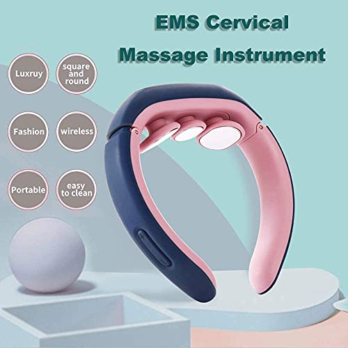 Masajeador Cervical, Masajeador Electromagnético, Masajeador de Cuello Inalámbrico Inteligente, Masajeador de Cuello Multifunción de con Función de Calefacción, Aliviar Rápidamente el Dolor Cervical