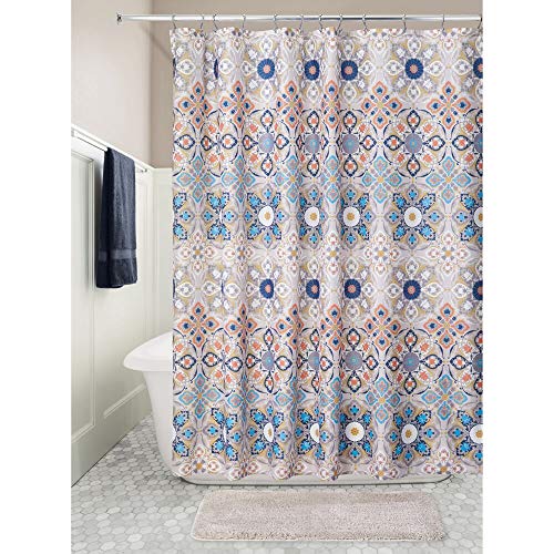 mDesign Cortina de baño antimoho - 183 cm x 183 cm - Cortina ducha con 12 agujeros reforzados para un fácil montaje - Cortina bañera impermeable - marrón