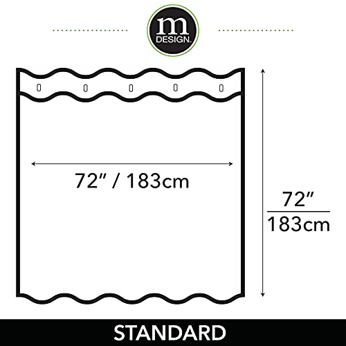 mDesign Cortina de baño antimoho - 183 cm x 183 cm - Cortina ducha con 12 agujeros reforzados para un fácil montaje - Cortina bañera impermeable - marrón